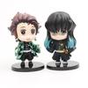 10pcs/set Anime Kamado Tanjirou Q Version Tomioka Giyuu Kyoujurou Sitting Model Muichirou Kanroji Figure Toy