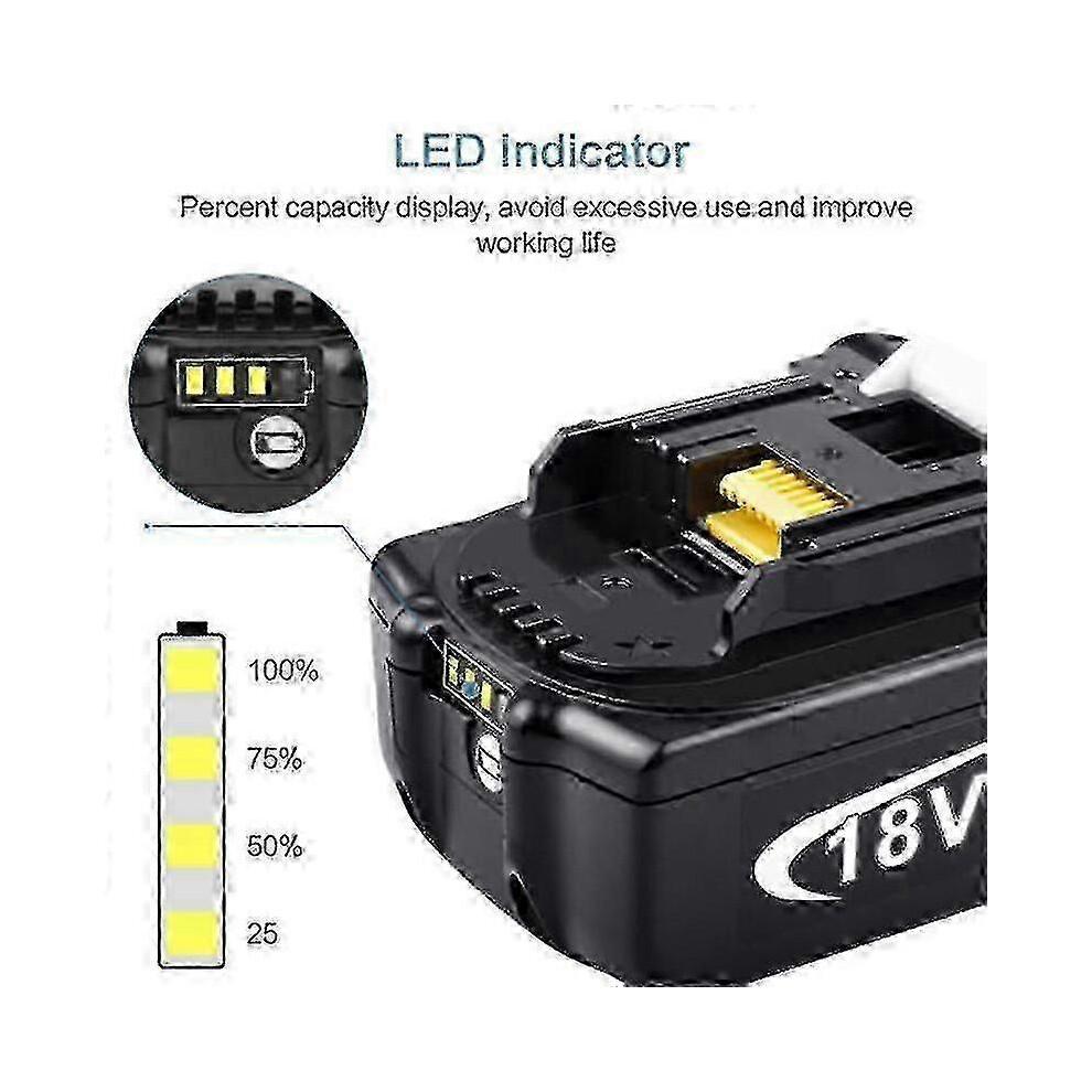 2 Pack for Makita 18v Battery 6.0 Ah Lxt Li-ion Bl1850b Bl1830b Bl1860b Cordless