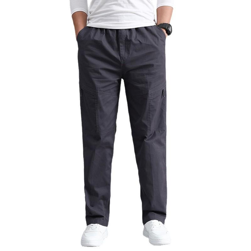 

Весенне-осенние мужские повседневные брюки из чистого хлопка, большие и широкие, спортивные, на все случаи жизни, тонкие рабочие брюки 5XL