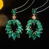 European and American Luxury Colorful Rhinestone Flower Stud Earrings for Women