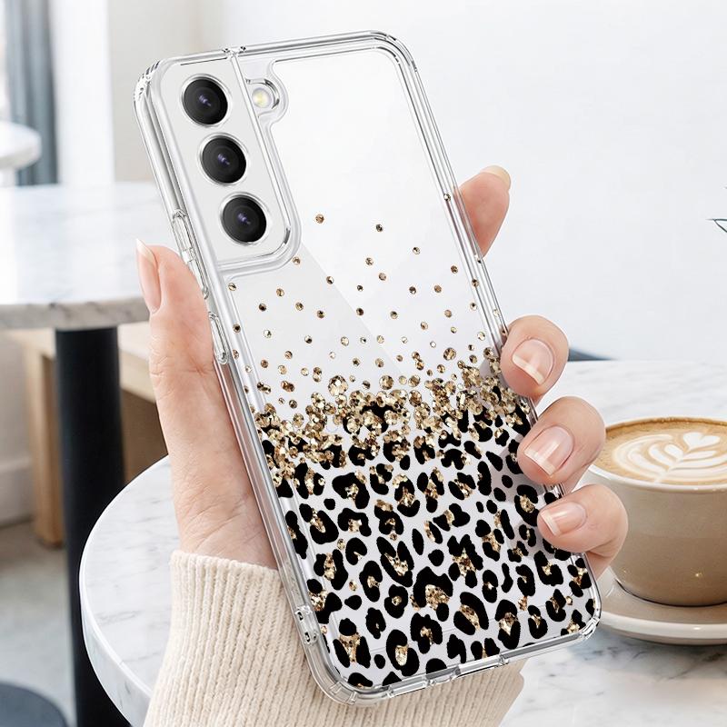 Leopardmönstrat skal för Samsung A57 S26 Ultra A37 A17 A56 A36 A26 A16 A55 A35 A25 A15 A54 5G S21 FE S22 S23 S24 S25 Plus Genomskinligt mjukt TPU-skydd