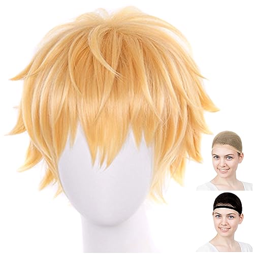 Парик Eden Cosplay, Премиум, Короткие волосы, Светло-золотистый блонд, WIG6094