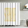 Gold Bold Name Shower Curtain Wedding Gift For Bride Decor With Your Name In Bathroom (White) 24 X 72 In