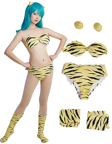 Miccostumes Women s Anime Demon Girl Cosplay Costume with Bikini and Hair Accessory (XL)