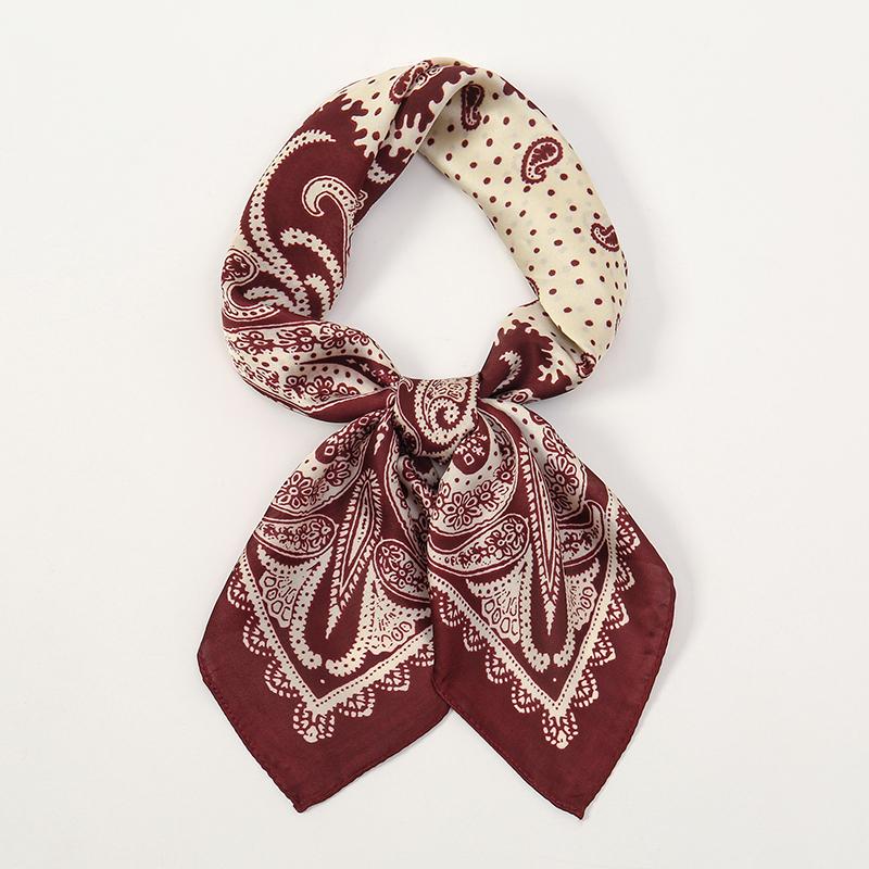 Luxus Damen Seiden-Quadratschal Schal Mode Xiaoxiangfeng Druckdesign Satin Hijab Tücher Halstuch Damen Haarbänder 70*70CM