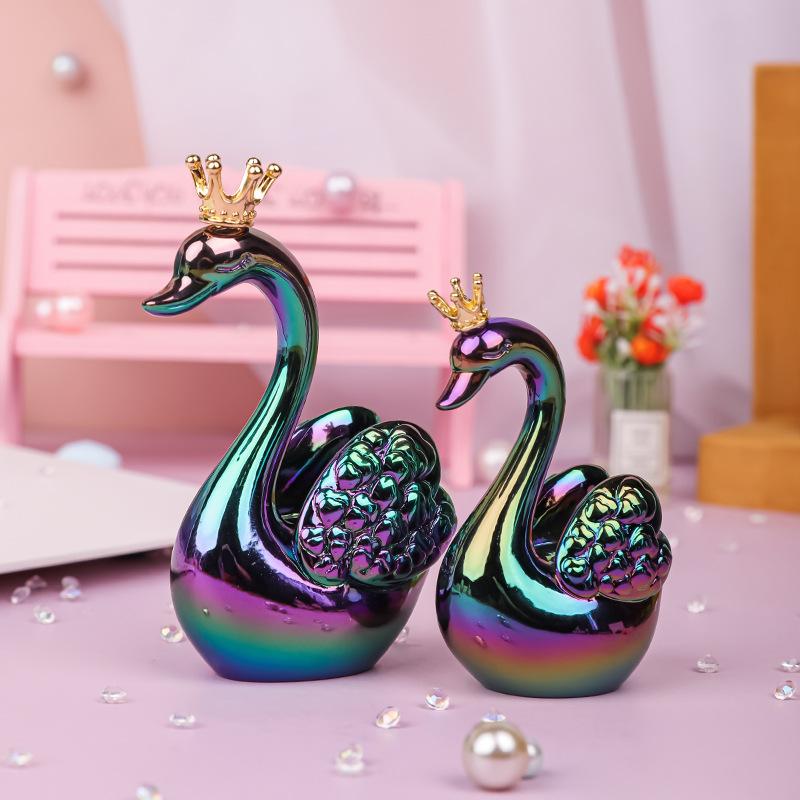 Love Language Swan Figurine, Cute Couple Swan Resin Doll, Desktop Home Car Decoration, Gift for Girls