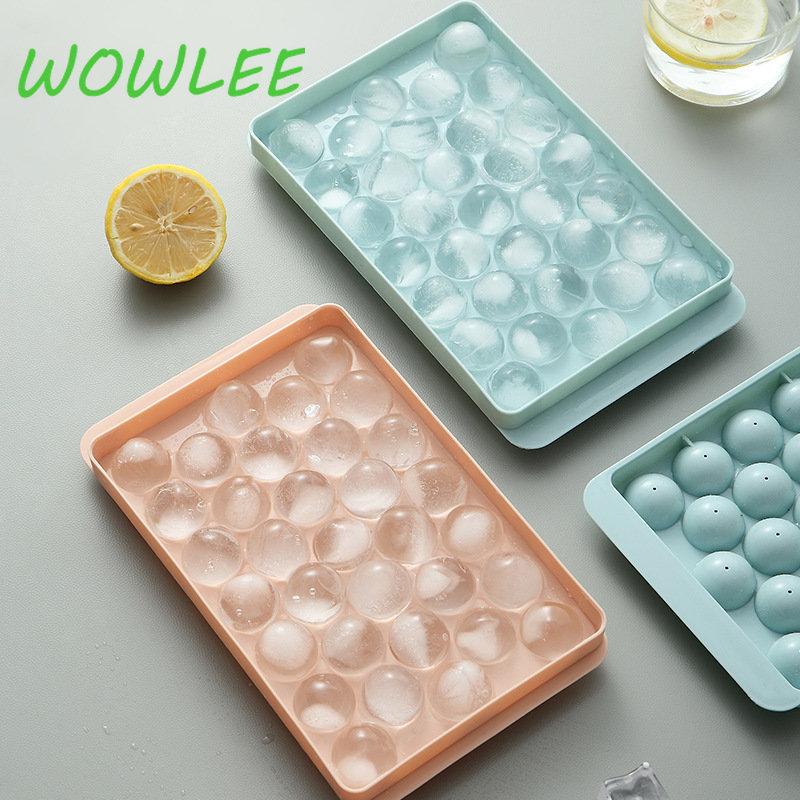 Formy do kostek lodu w kształcie okrągłej kuli, formy 3D, narzędzia chłodzące do domowego baru, do użytku na imprezach, do kuchni, DIY, 18, 33 kratki