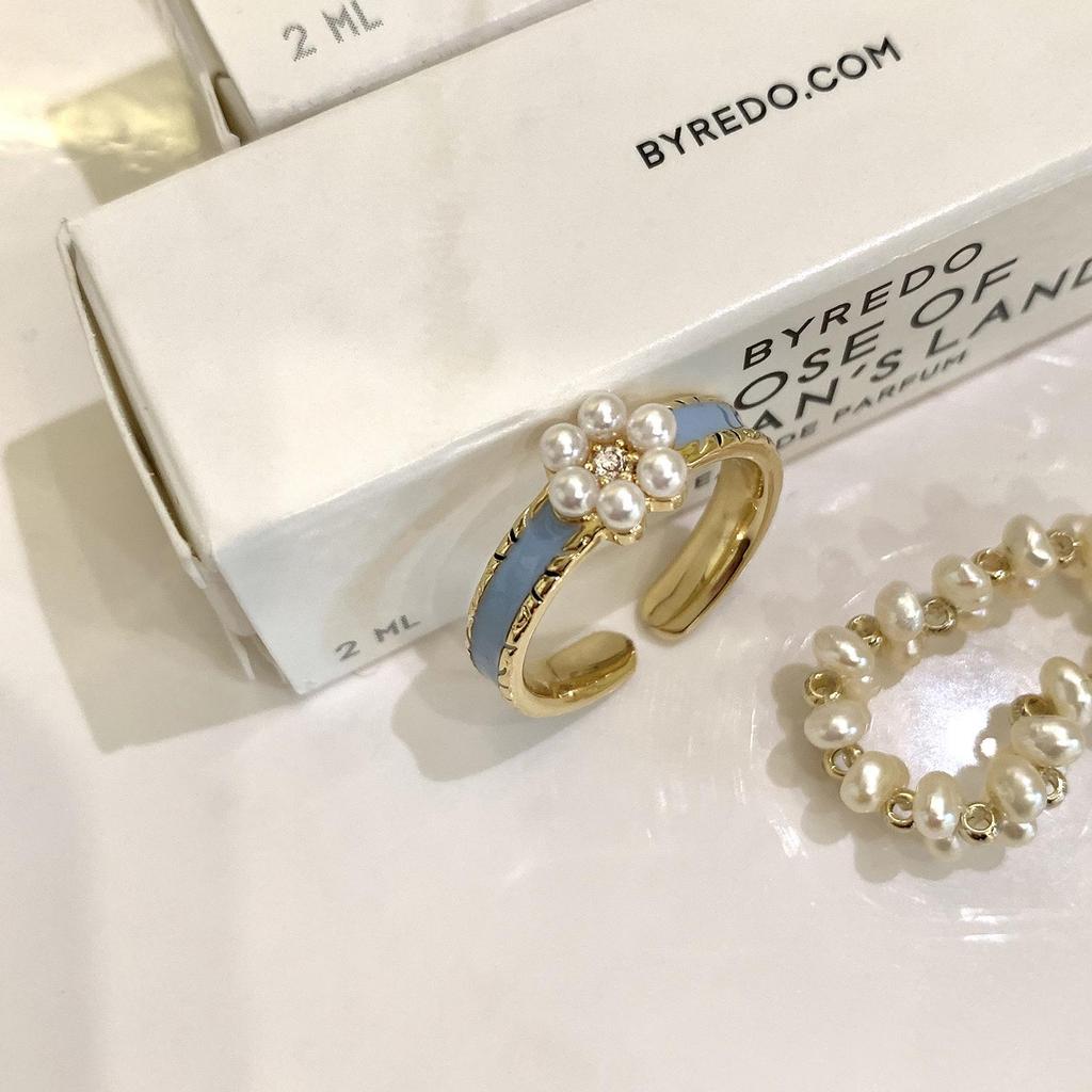 Niche Pearl Flower Drip Glaze Women's Ring 2023: Trendy Statement Index Finger Jewelry In Ins Style