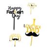 1Pcs Gold Black Acrylic Father'S Day Birthday Party Cake Plugin Dessert Decoration