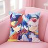 Mega Man anime game Cushion Cover Pillow Case Soft Skin Friendly Fabric  Concealed Zipper