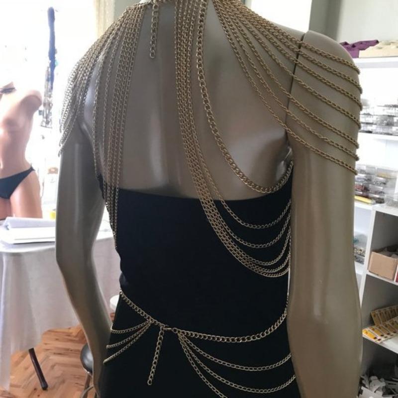 Body chain clothing catwalk accessories body chest chain necklace diamond chain shawl
