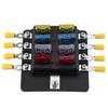8 Way Blade Fuse Box Holder Fuse Blocks with LED Indicator 10Pcs Fuses 10Pcs Connector Terminals for