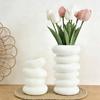 White Faux Ceramic Vase Minimalist Modern Small Flower Vase for Pampas Grass Decorative Vase for Home Office Table Decor Wedding Centerpiece