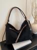Large Capacity Retro Suede Tote - 2026 Autumn/Winter Portable Commuter Handbag