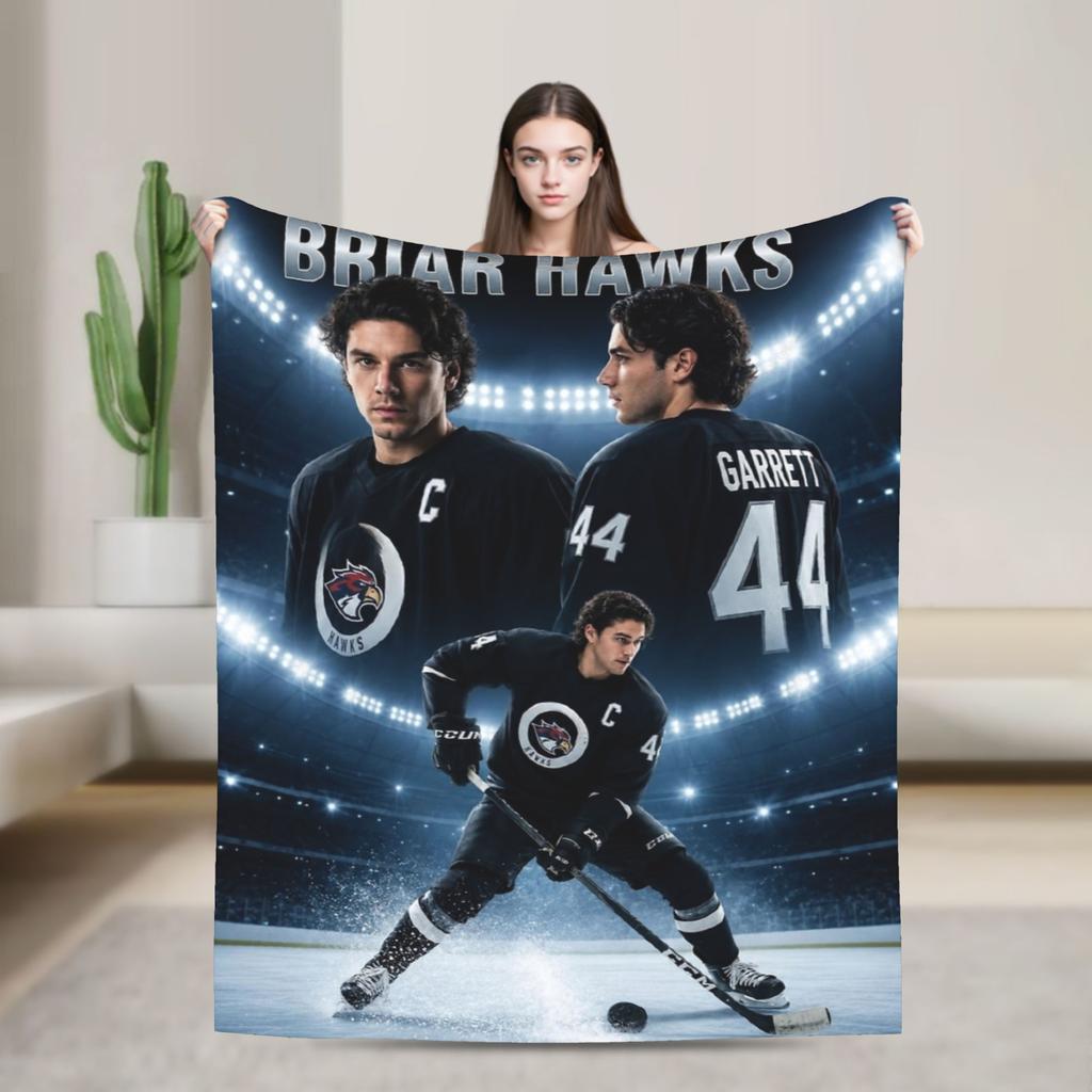 Off Campus Garrett Grahams 44 Briar University Hockey Flannel Throw Blankets Blankets for Bed Car Super Soft Bedding Throws,