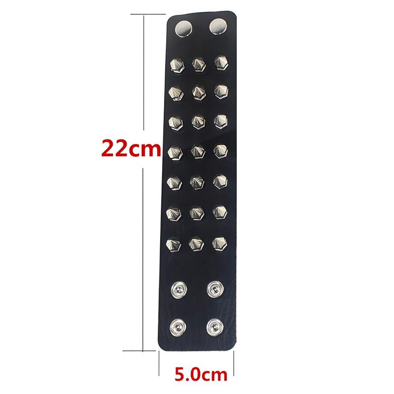 Pulseira de Couro PU com Tachas Punk Rebites Pontiagudos Punho Pulseira de Pulso Retrô Rock Rebite Pulseira de Pulso Enrolável Pulseira Ajustável com Pontas