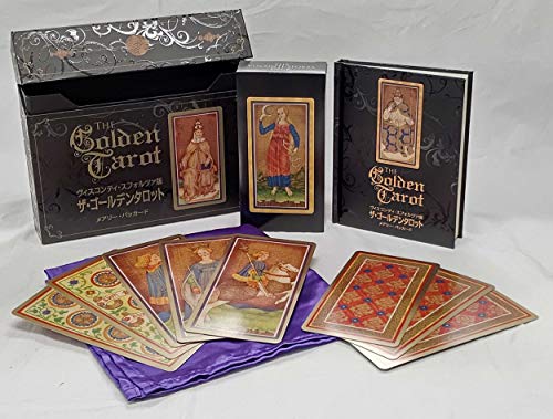 Visconti-Sforza Edition The Golden Tarot (78 Cards + 144-page Commentary Book + Tarot Cloth)