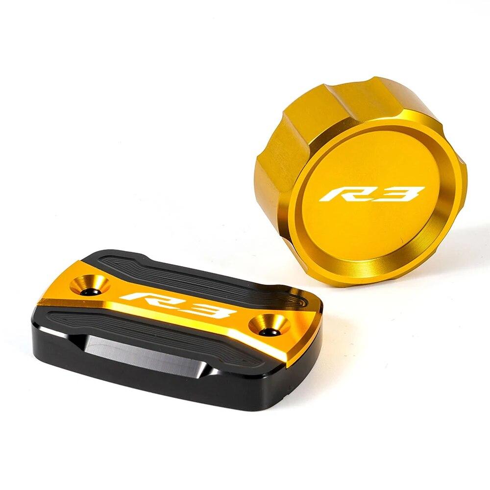 Motorcycle Accessories Bike Front & Rear Brake Fluid Cylinder Reservoir Cover Cap For Yamaha YZF R3 ABS