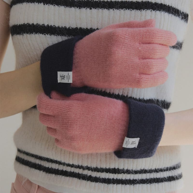 

TWEE [TWEE] Перчатки без пальцев с цветными блоками Carend Gray_FF