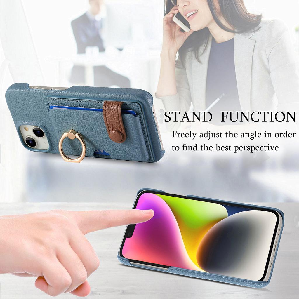 Shockproof Phone Case for IPhone 17 Air 16E 16 15 Plus 14 13 12 Mini 11 Pro Max Ring PU Leather Cards Holder Wallet Cover