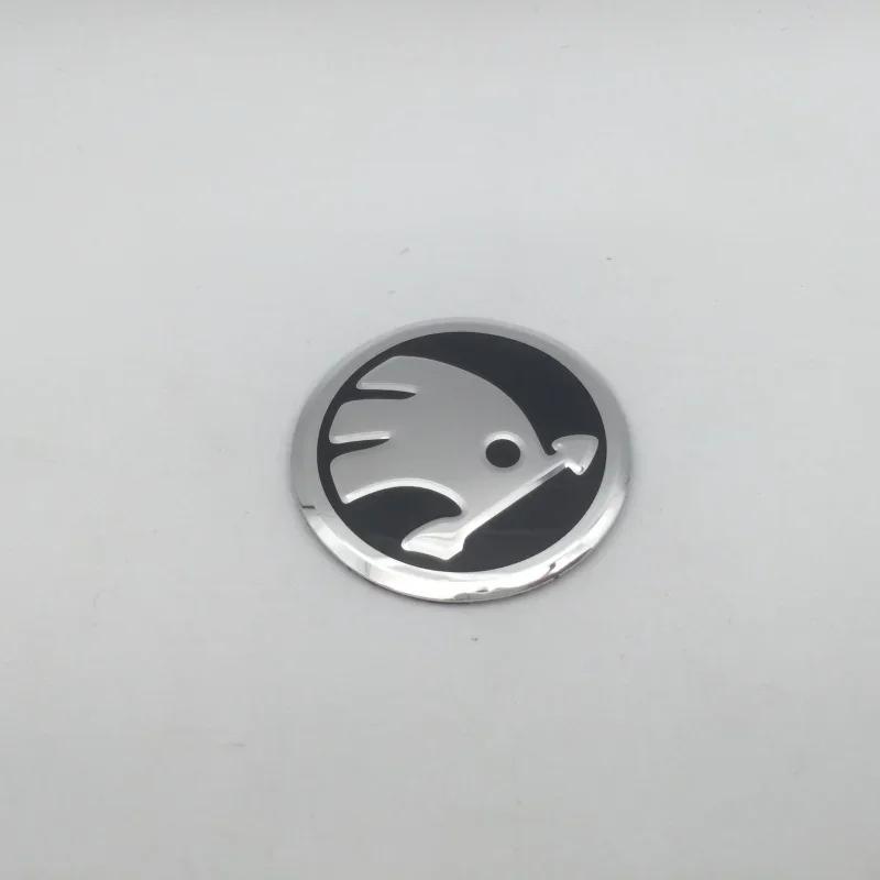 Car Sticker 2026 Hot 1pcs 3D 42mm 43mm car Emblem Steering Wheel Center Badge sticker Decal Styling Auto accessories For Skoda