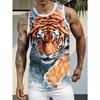 2026 New Tiger Lion Graphic Tank Tops Men Casual Hip Hop Streetwear Oversized Fitness Gym Vest Harajuku Sleeveless Top Sportwear