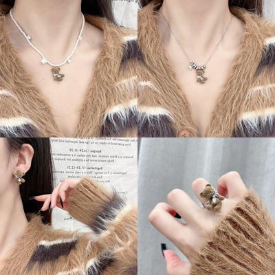 Collier Nœud d'Ours Dongdaemun – Style Hivernal Mignon de Corée du Sud
