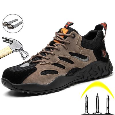 Construction Shoes Men Anti-Smash Anti-Puncture Work Sneakers Male Indestructible Shoes Steel Toe Hiking Shoes Protective