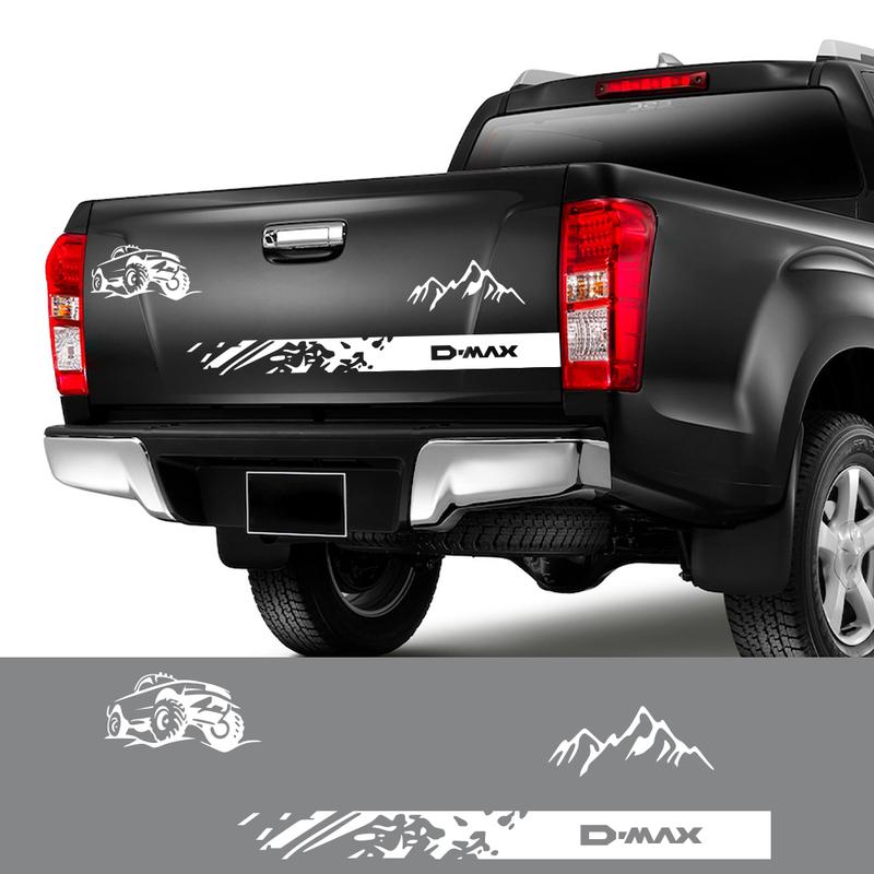 Car Rear Tail Sticker For Isuzu Dmax D Max Graphics Mountain Stirpes Kit Pickup Decor Decal Vinyl Cover Auto Tuning Accessories