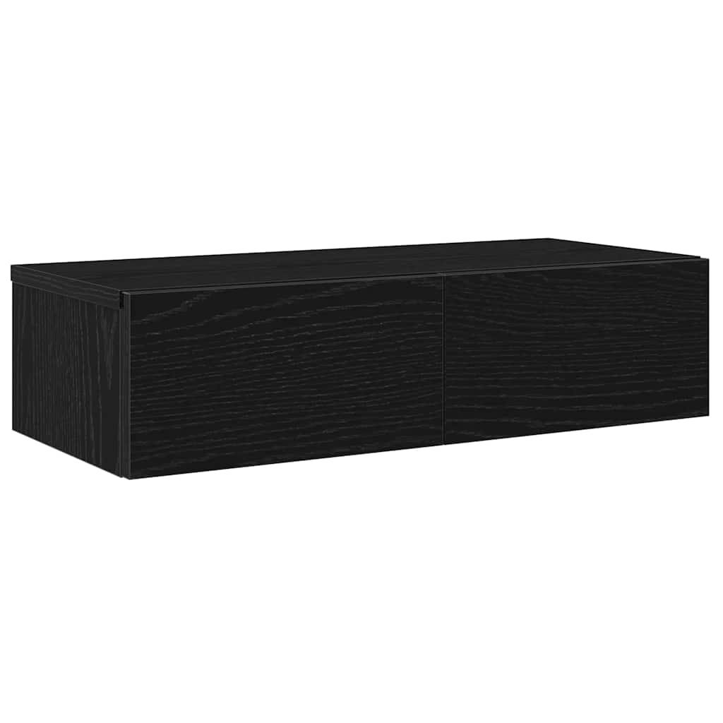 Vidaxl Wall Shelf with Drawers, Black, 60X26.5X15 Cm