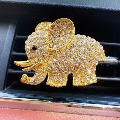 Bling Elefante Saída de Ar Condicionado do Carro Clipe de Perfume Perfume de Carro Purificador de Ar Elefante de Diamante Decoração Interior do Automóvel