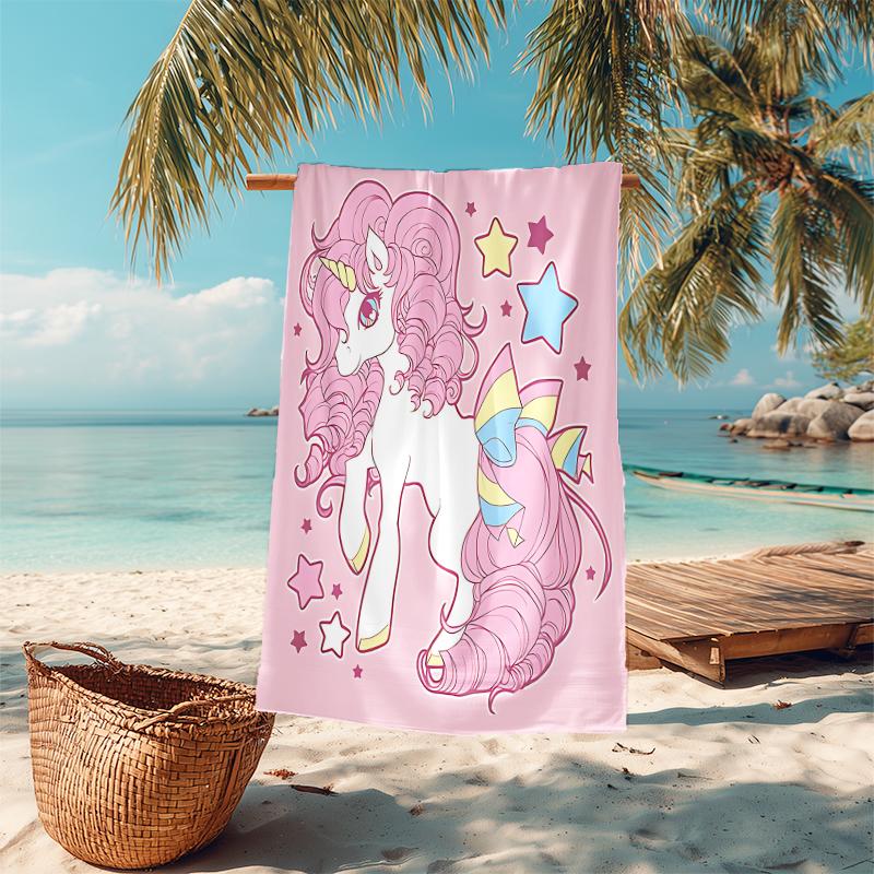 1Pc Purple Unicorn Dreams Beach Towel Microfiber Beach Towel Thin Absorbent For Beach Swimming Yoga Bath Sports 0917124