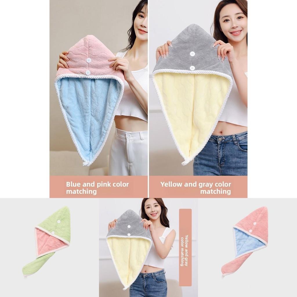 Premium Hair Drying Hat Coral Fleece Drying Cap With Thick Absorbent Design For Home And Travel