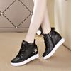 Inner Height-increasing Women's Shoes Spring New Versatile High-top Sports Shoes Wedge Heel Non-slip and Thin Women