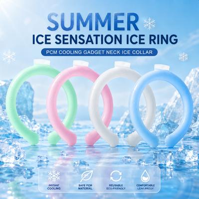 1 Pieza de Enfriamiento para el Cuello, Enfriador de Cuello de Hielo Reutilizable, Tubo Enfriador de Cuello Portátil, Anillo Enfriador de Cuello Manos Libres de Gel para Clima Caluroso