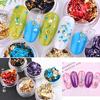 Nail Art barevné třpytivé hliníkové fólie 3D Flake Sticker UV Gel Polish Full Cover Laser Paillette