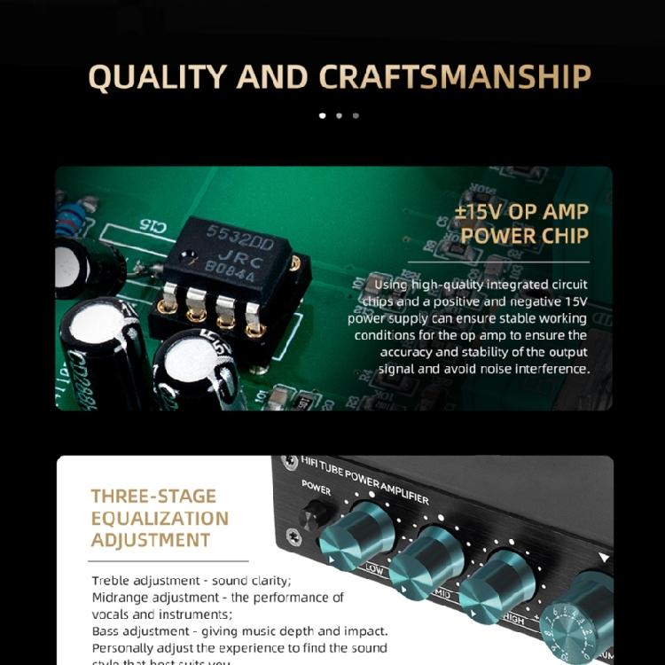HiFi Stereoes Preamp Featuring Vacuum Tubes and Gold Plateds RCAs Connectors for Sound Quality