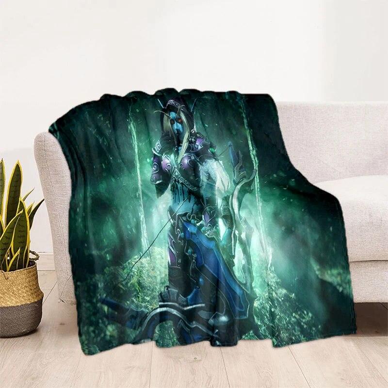 World of Warcraft Pattern Oversized Manta Sofa Bed Cover Soft and Hairy Blanket Plaid Soft Warm Flannel Throw Blankets Fans Gift