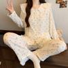 Pajamas Women'S Spring And Autumn Cute Doll Collar Girl Suit Can Wear Cloud Cotton Long-Sleeved Loungewear