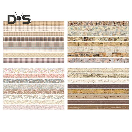 8 Rolls Retro Washi Tape Set Vintage Decorative Masking Tape for Scrapbooking Journaling Supplies DIY Crafts Gift Wrapping