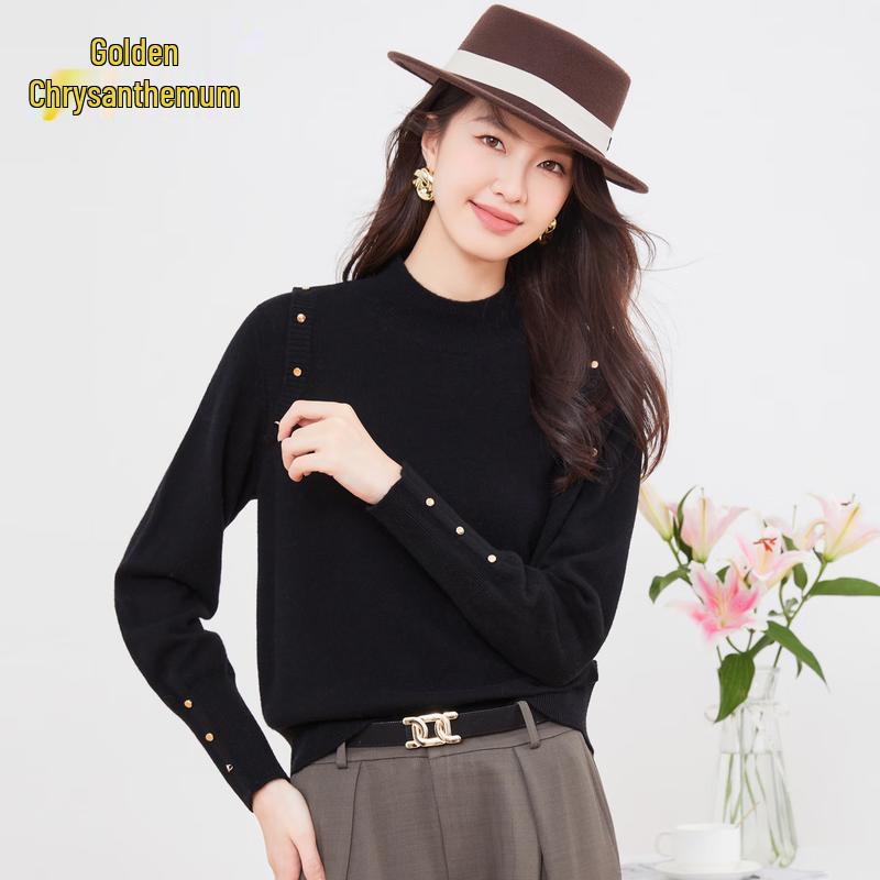 

Women s 100% Wool Knit Long Sleeve Round Neck Sweater XL