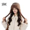 Winter Outing Accessories Women Trapper Hat, Wool Blend Knitted Hat with Ear Flaps, Fuzzy Trim, Warm Knit for Cold Weather Hiking Skiing Outdoor Caps