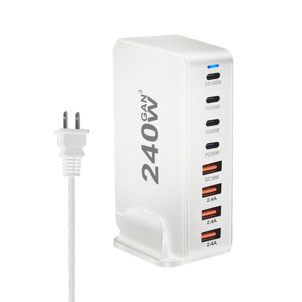 268W Gallium Nitride 8-Port 240W PD Desktop Charger.
