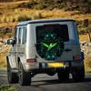 1pc Car Tire Cover, Green Feather Hummingbird Time-Traveling Print Theme Car Tire Cover, Polyester Fiber Dustproof And Sunscreen Universal, Offering M