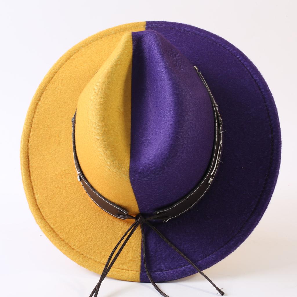 Popular European and American Classic Double-color Wide-brimmed Top Hat Men's and Women's Fashion OL Style Cowboy Hat Jazz Hat