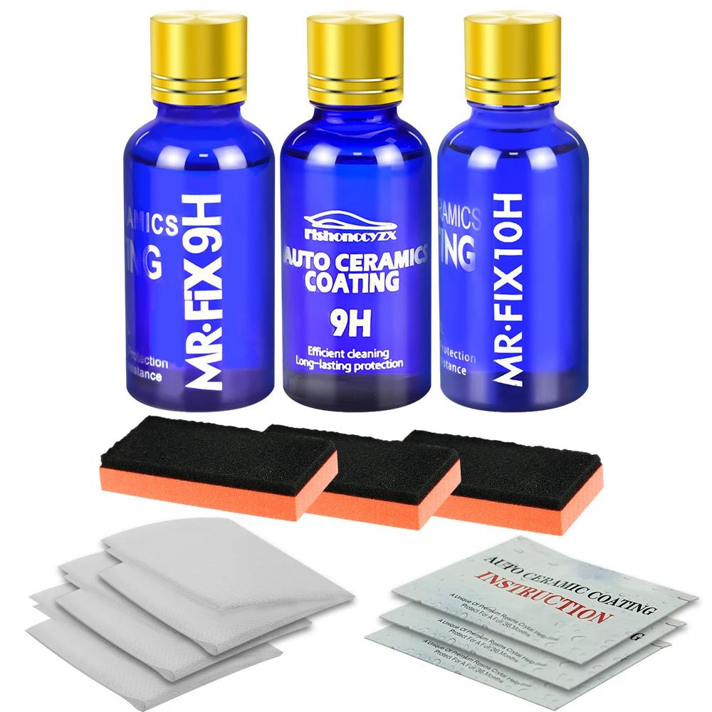 3PCS Ceramic Coating Polishing Wax Super Hydrophobic Paint Care Durability Anti-Corrosion Plated Crystal Car Liquid Glass