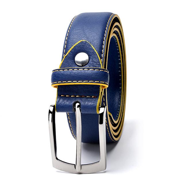 

Кожаный ремень мужской итальянский дизайн повседневный мужской кожаный ремень для джинсов мужские ремни роскошные дизайнерские ремни мужские высокое качество 100CM синий