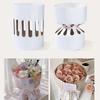 10Pcs Kraft Paper round Bouquet Flowers Package Stereotype Rose Lining Wrapping Paper for Flower Shop Auxiliary Tool