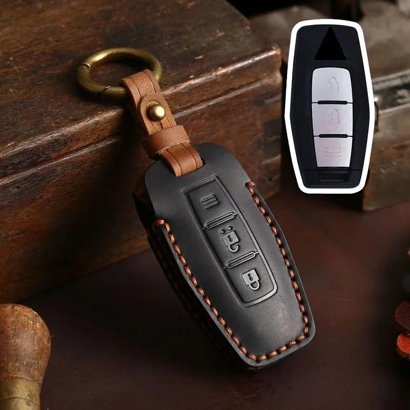 Interior Mouldings Leather Car Remote Key FOB Case Key Cover Holder for Mitsubishi Outlander for Mitsubishi Outlander 2022-2025