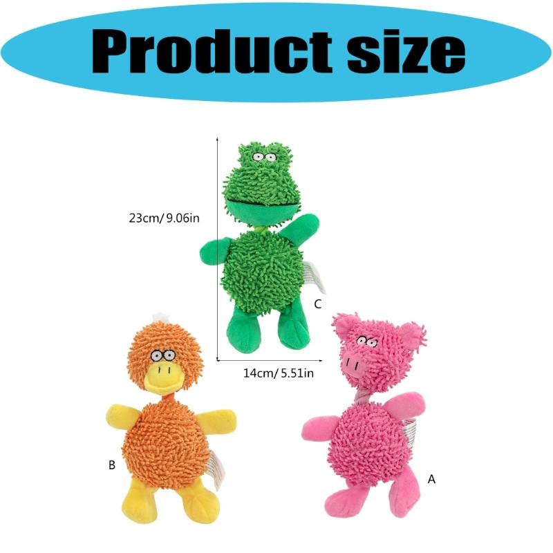 Fun Squeaky Plush Dog Toy Colorful Mop Fiber Puppy Toy for Teething Puppies and Anxieties Reliefs